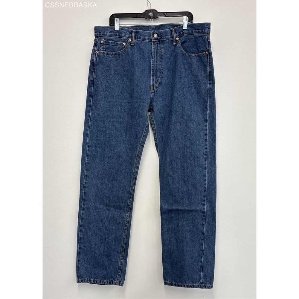 Levi's Blue 505 Men's Denim Dark Wash Straight Leg Jeans - Size 38x34